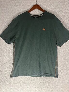 Tommy Bahama Forest Green Short Sleeve Tee with Orange Fish Logo